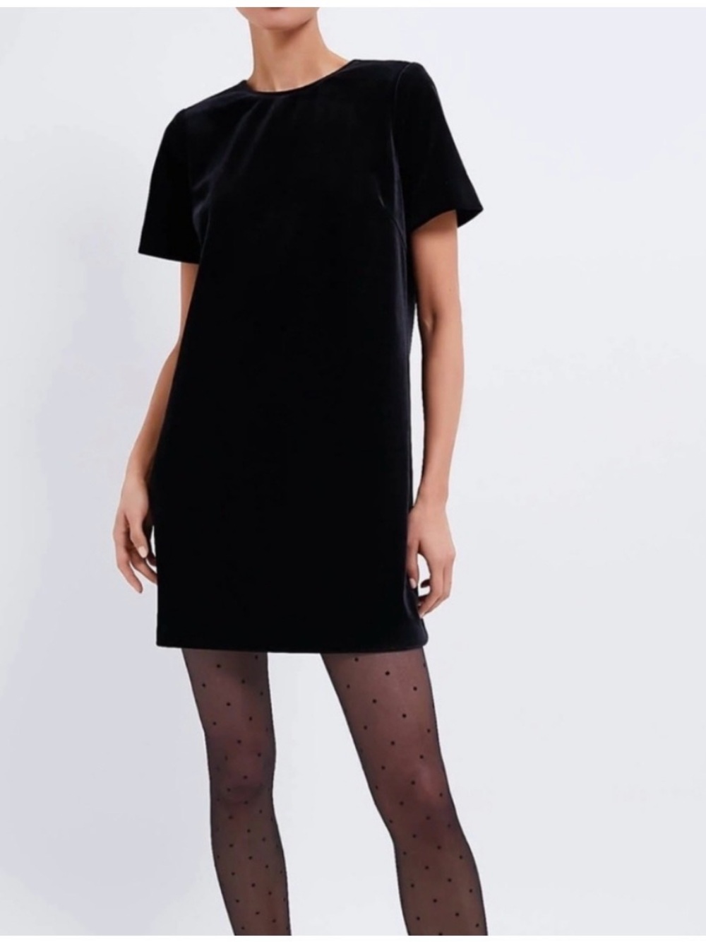 Tuckernuck Pomander Place Short Sleeve Black Velvet Mae Dress Size Large